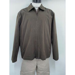 Kenneth Cole Reaction Dark Brown Full Zipper Men's Outdoor Rain Jacket‎ Size XL